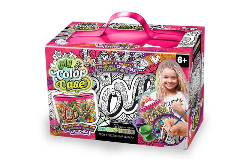 Набір для творчості CОC-01-01U,02U,03U,..,05U "My Color Case" косметичка-розмальовка DANKO - фото 5
