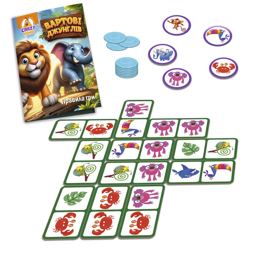 Игра настольная "Часовые джунглей" Vladi Toys VT8055-47, 5 фишек с животными - фото 3