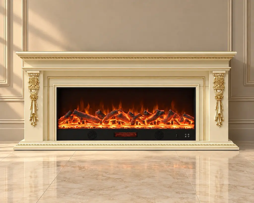 Електричний камін Milano Ivory 1500 Вт з порталом, звук потріскування дров (10080154)
