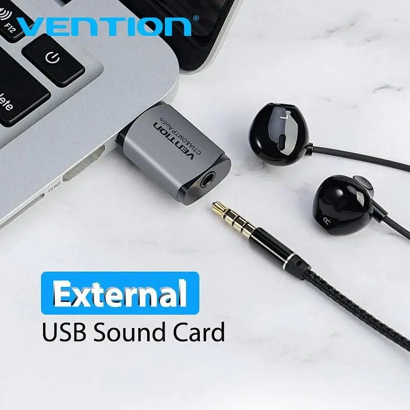 Звукова карта USB AUX jack, TRRS Metal (OMTP-CTIA) Vention сіра - фото 4