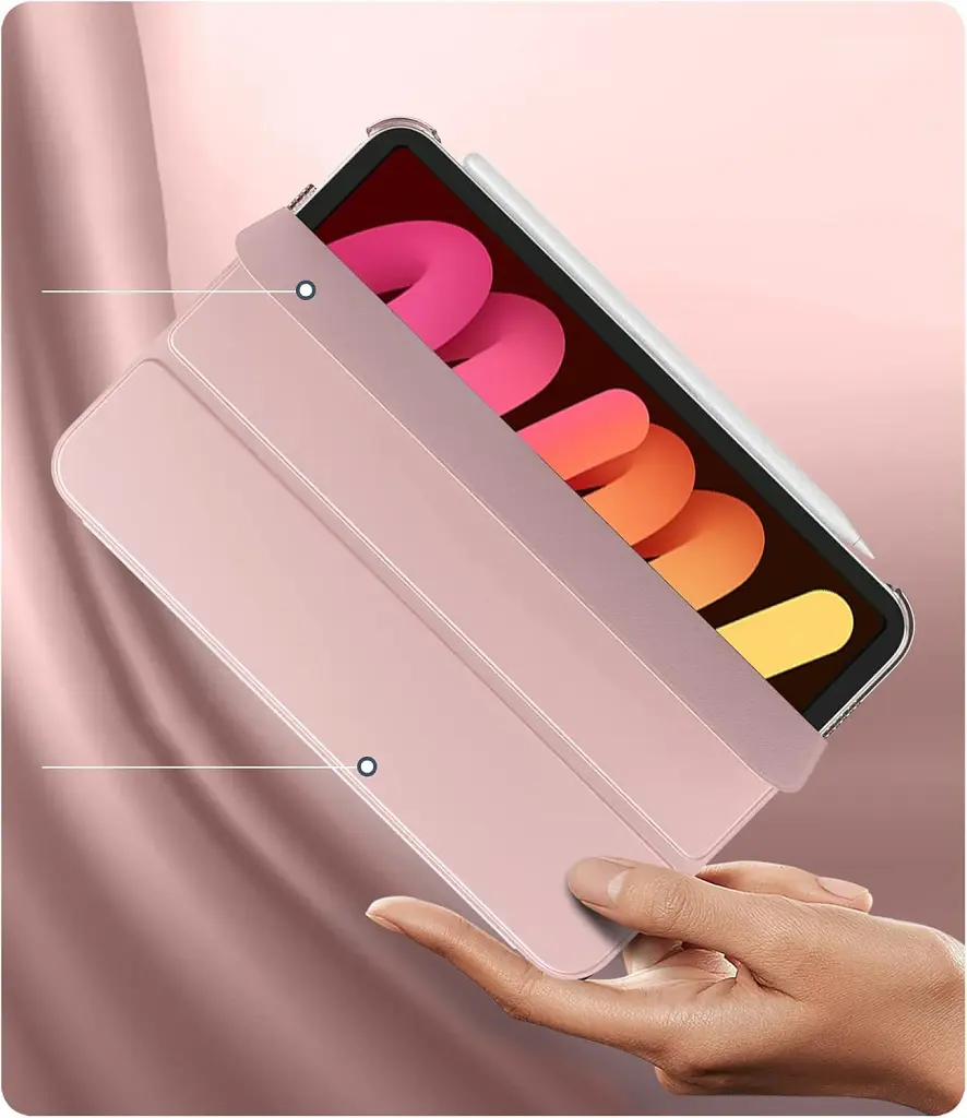 Чохол до планшета BeCover Tri Fold Hard Apple iPad Mini 7 2024 Pink (712454) - фото 4