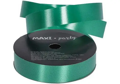 Стрічка для декору зелена 18 мм, довжина 9,15 м R18-10S(36CB)-S09 Maxi - фото 2