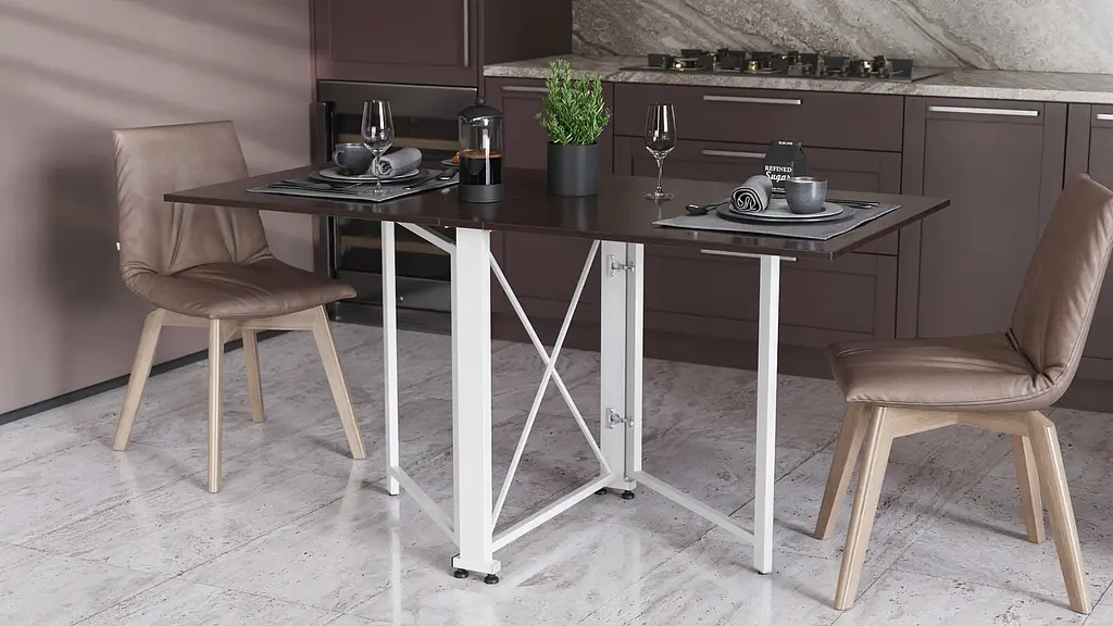 Стіл-книга трансформер Оріон 2 Ferrum-decor 750x1520x730 Білий метал ДСП Венге Магія 16 мм (FRD-105427) - фото 3
