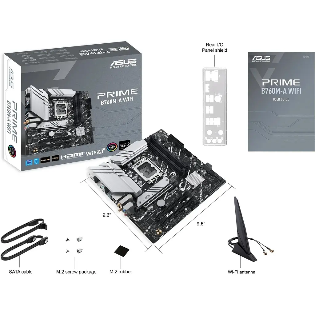 Материнская плата Asus Prime B760M-A WIFI D4 s1700 B760 4xDDR4 M.2 HDMI DP Wi-Fi BT mATX - фото 2