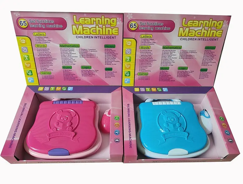 Інтерактивний дитячий ноутбук Learning Machine з мишкою, 65 потроєних навчальних ігор Рожевий/блакитний - фото 3