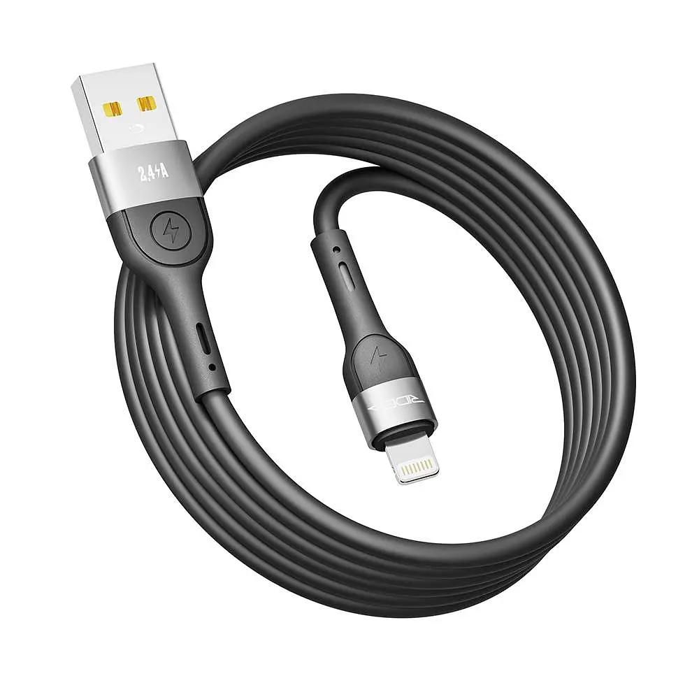 Кабель для подзарядки USB Ridea RC-XS51 X-Silicone USB-Lightning 12W 5V/2.4A 2 м Черный