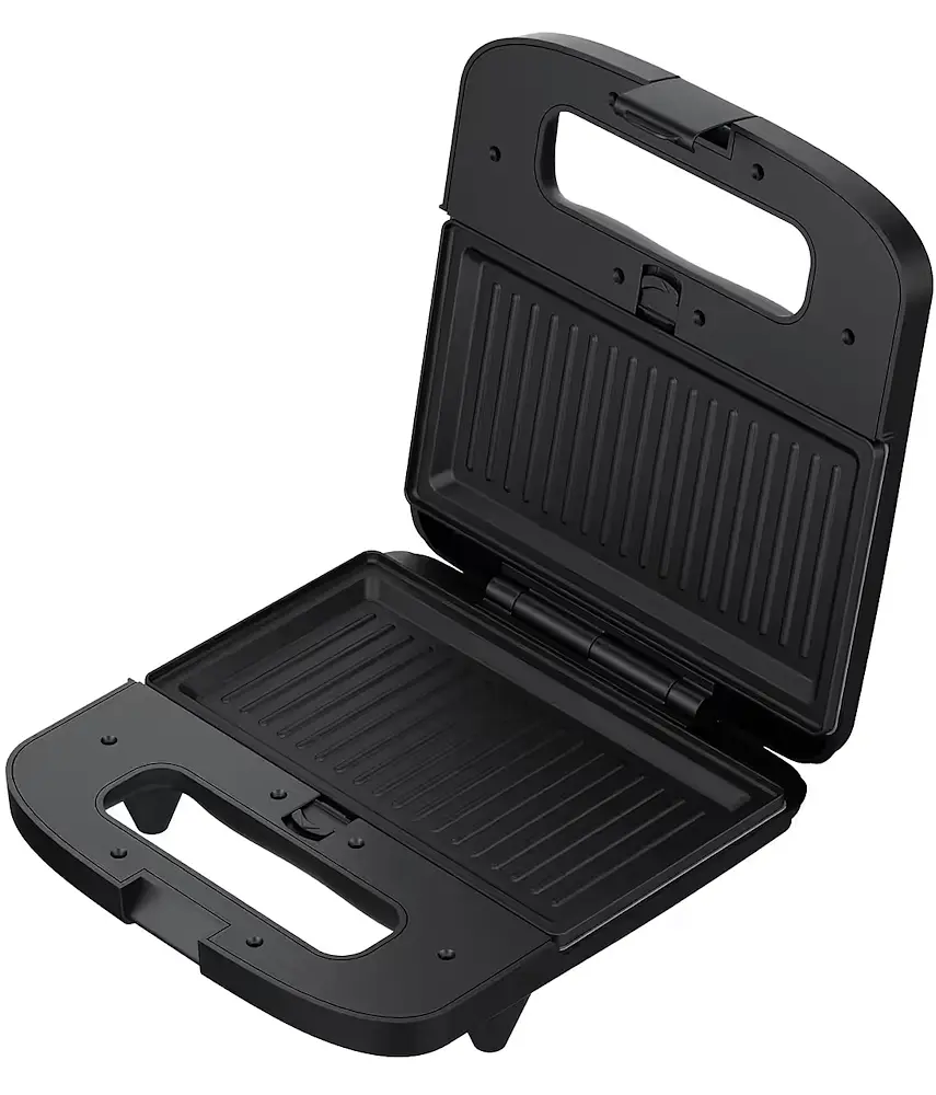 Мультимейкер Liberton LSM-5106 800 W 4в1 гриль трикутні сендвічі 4 шт бельгійські вафлі 2 шт горішки 12 шт антипригарне покриття індикатор живлення та готовності автоматичний контроль температури Black/Grey - фото 2