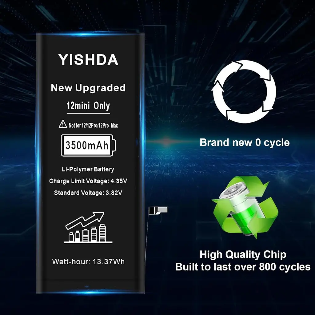 Акумулятор YISHDA 3500mAh для iPhone 12 Mini (A2399/A2400/A2398/A2176) з набором інструментів - фото 4