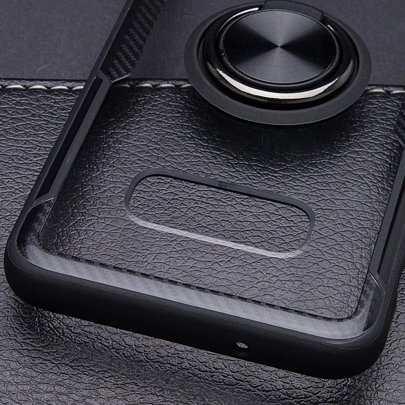 Чехол бампер Primolux Ring Magnetic Stand для смартфона Samsung Galaxy S10e (SMG970) Black - фото 6