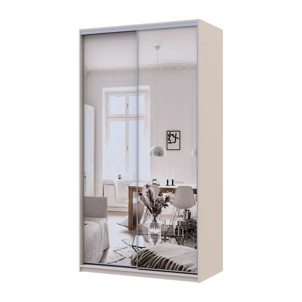 Шкаф купе Doros Сити Лайт Кашемир 2 Зеркала 120х60х225 (80736341)