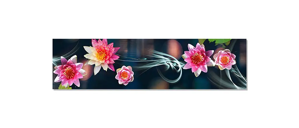 Кухонний фартух Великий Лотос вінілова для кухні 65х250 см квіти Рожевий Happy Pocket Z184488 - фото 7