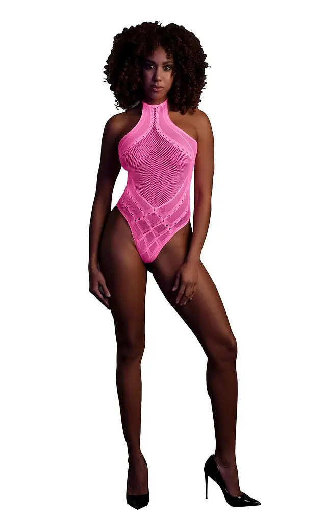Боді Ouch! With Halter Neck, XS/XL (рожевий) - фото 10