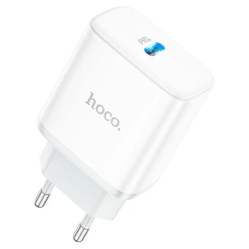 Сетевое зарядное устройство HOCO C104A Stage single port PD20W charger белый