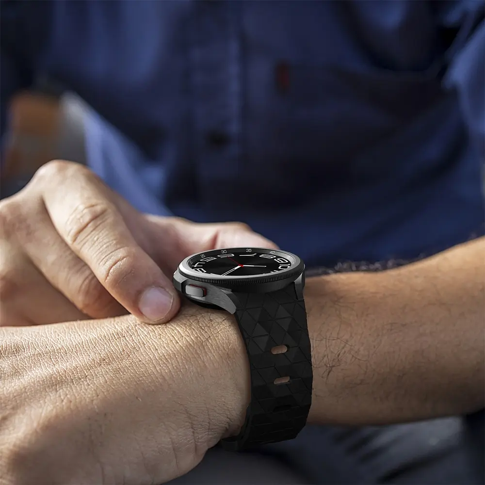 Ремінець силіконовий Samsung Galaxy Watch 4 5 6 7 BeWatch Чорний (0140309) - фото 6