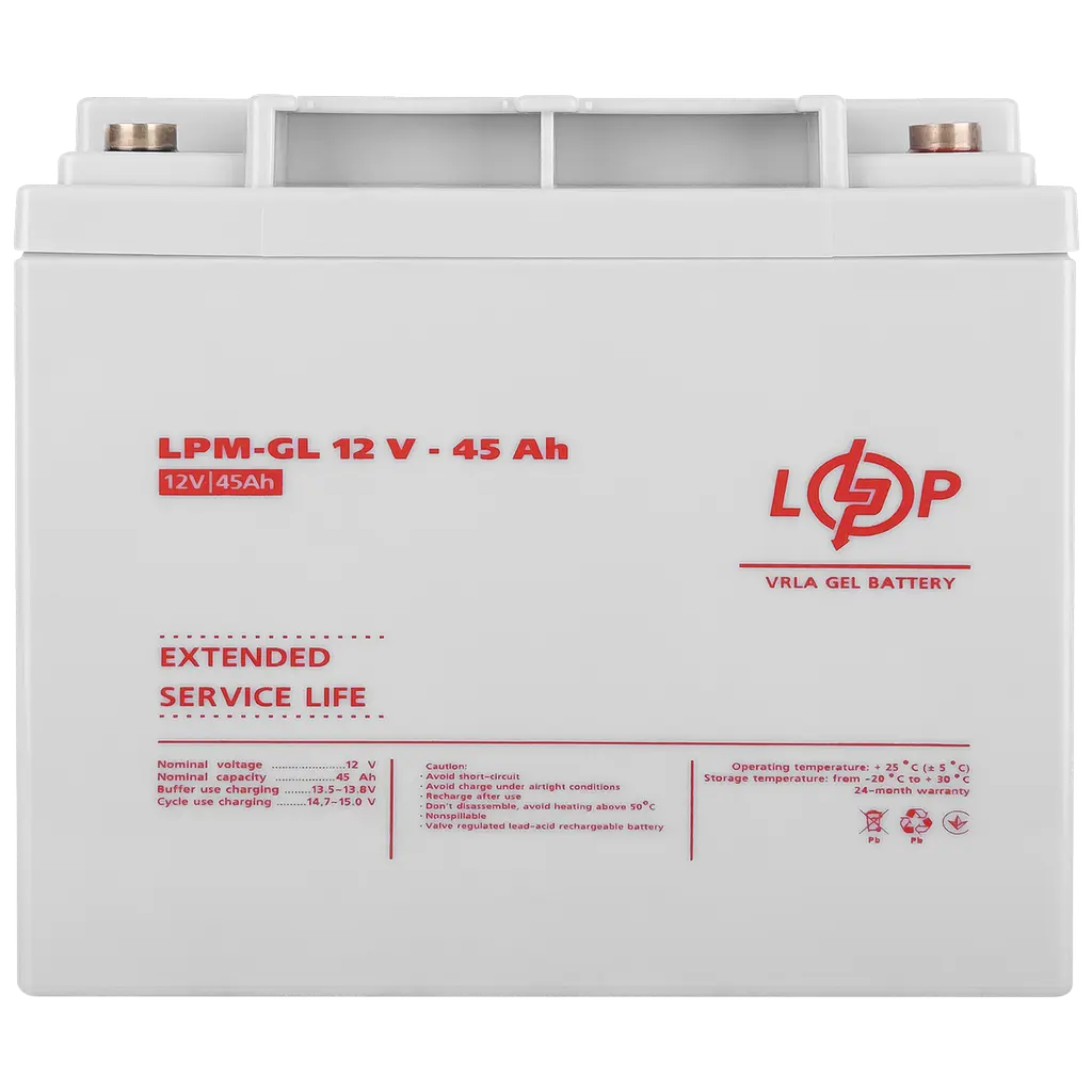 Аккумулятор гелевой LPM-GL 12V - 45 Ah - фото 4