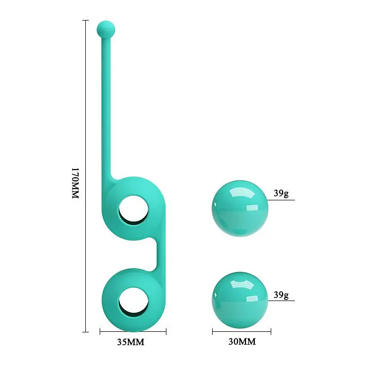 Вагінальні кульки Pretty Love Kegel Tighten Up Balls III, 17 см, м'ятний - фото 5