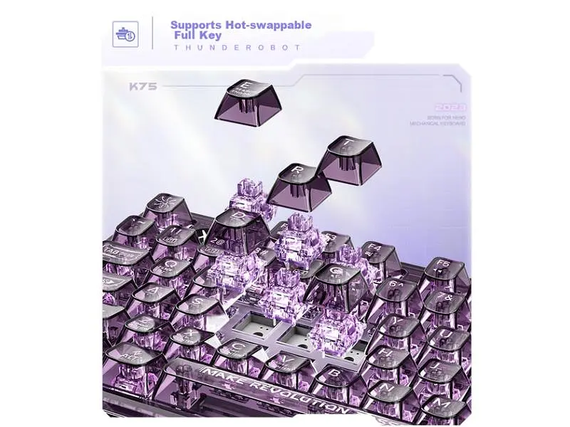 Клавіатура Thunderobot K75 TKL Violet Mist Moon Purple (6932066305550) - фото 7