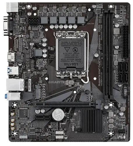 Материнская плата LGA1700, Gigabyte H610M H V2, H610, 2xDDR5, встроенная видеокарта (CPU), 4xSATA 3, 1xM.2, 1xPCI-E 4.0 x16, 1xPCI-E 3.0 x1, Realtek 7.1, Realtek GbE, 4xUSB3.2/8xUSB2.0, VGA/HDMI, MicroATX - фото 2