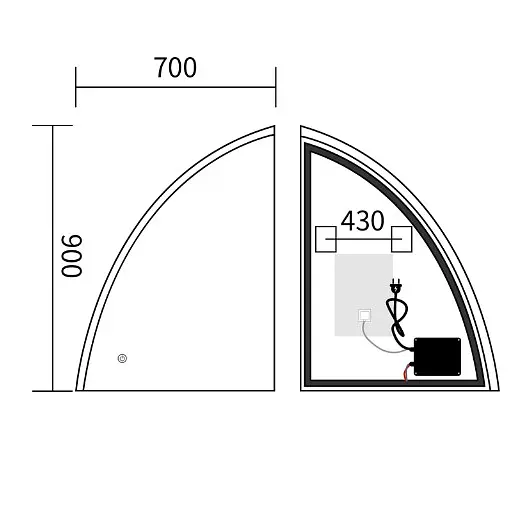 Дзеркало Mixxus Premium TOPPER MS02-75x100 (LED Touch, Anti-fog (3-6,5kK)) (MP6634) - фото 5