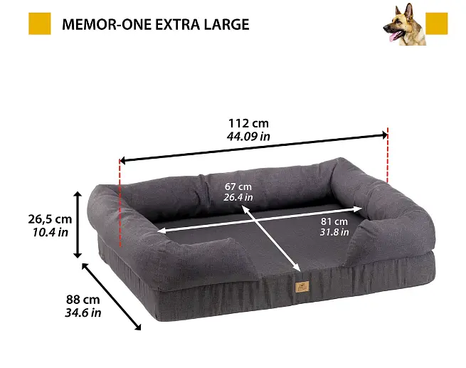 Ортопедичний лежак для собак та котів Ferplast Memor-One XL з ефектом пам'яті сірий 112x88x26.5 см 81065599 - фото 2