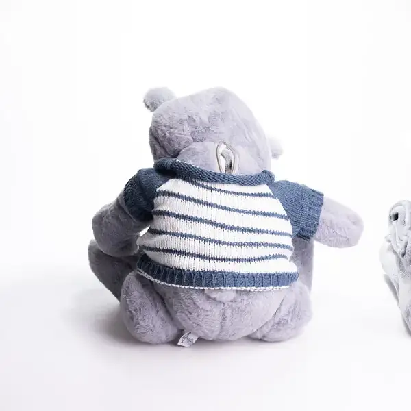 Мягкая игрушка с пледом 110х140 см Мишка Тедди в полосатом свитере серый детский плюшевый плед игрушка подушка детская ТМ COLORFUL HOME 509-35GBL - фото 4