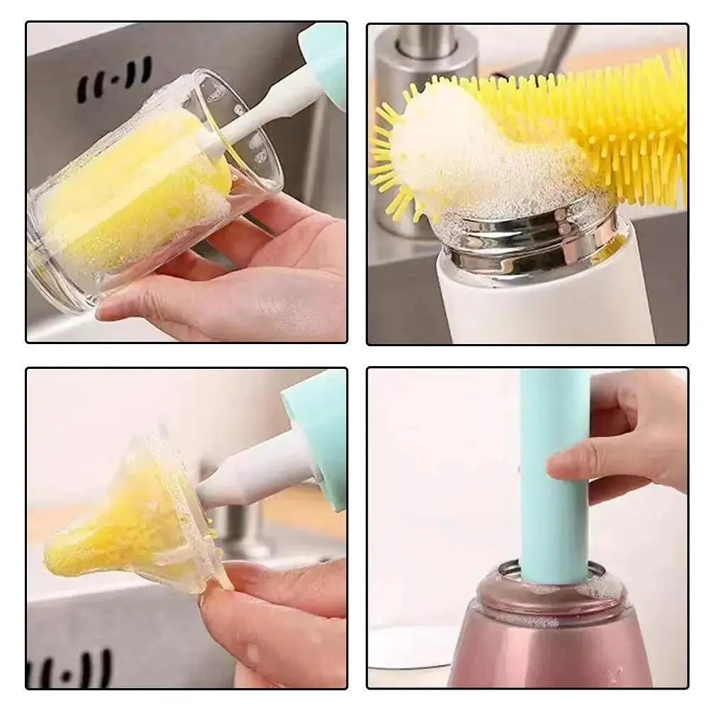 Електрична бездротова щітка – йорж Cup Cleaning Brush з насадками для прибирання та миття посуду · USB зарядка - фото 3