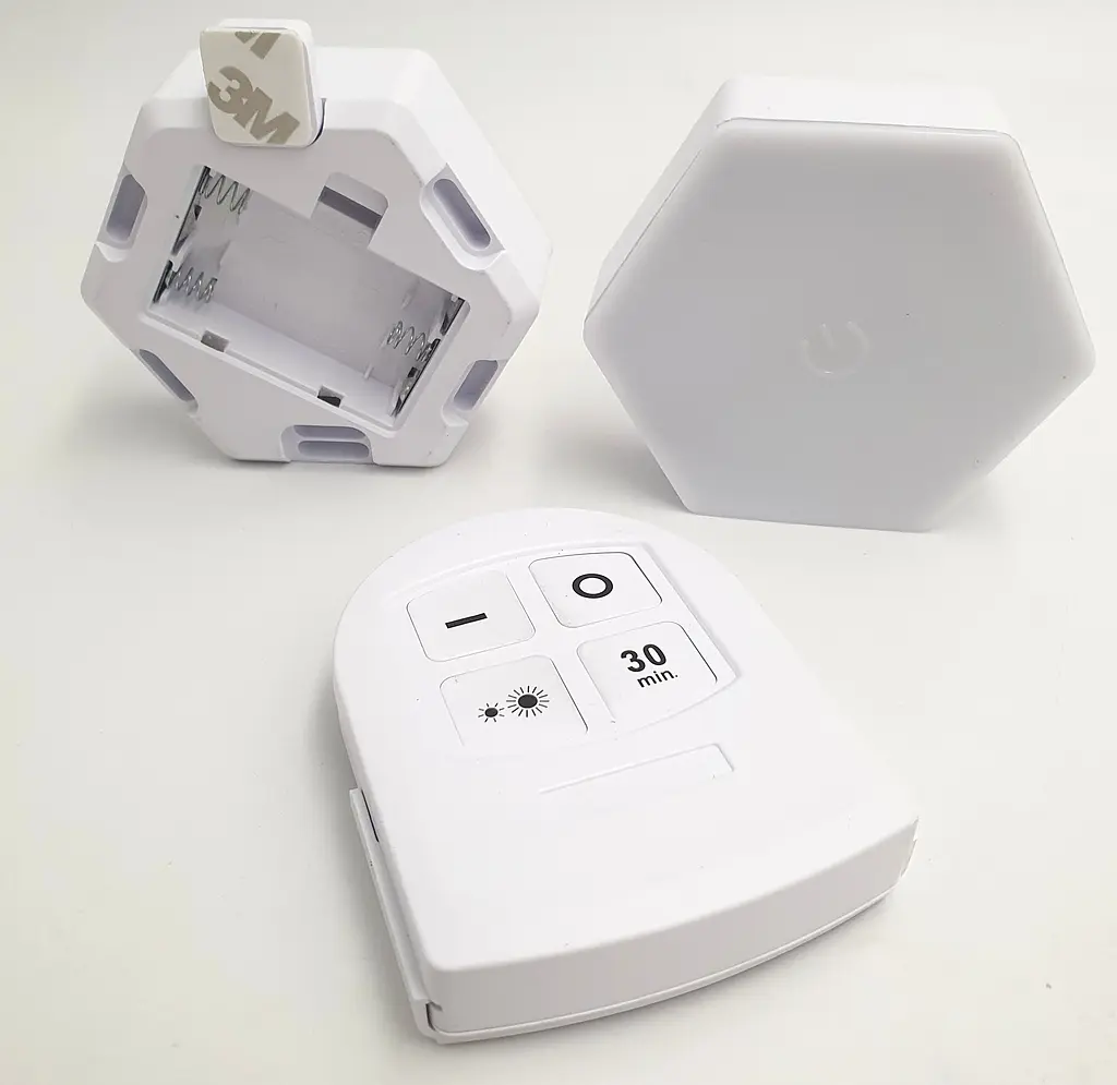 LED світильник сенсорний настінний модульний шестигранний з пультом 2 шт UKC білий - фото 10