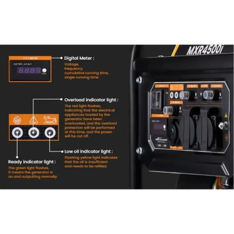 Генератор maXpeedingRODS MXR4500i (3,5 kW), 220V, 50Hz, 7.5л, ручний запуск (mxr4500i) - фото 3