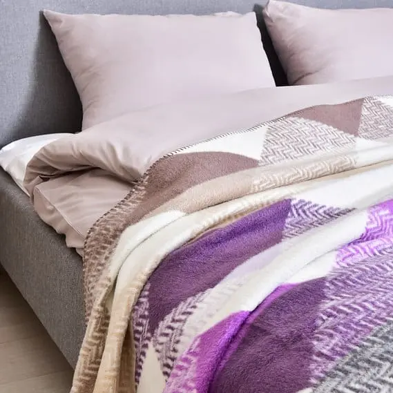 Плед-покривало Ideia Kassandra бавовняний 220х200 см ліловий з бежевим (8000035178 ліла/беж) - фото 5