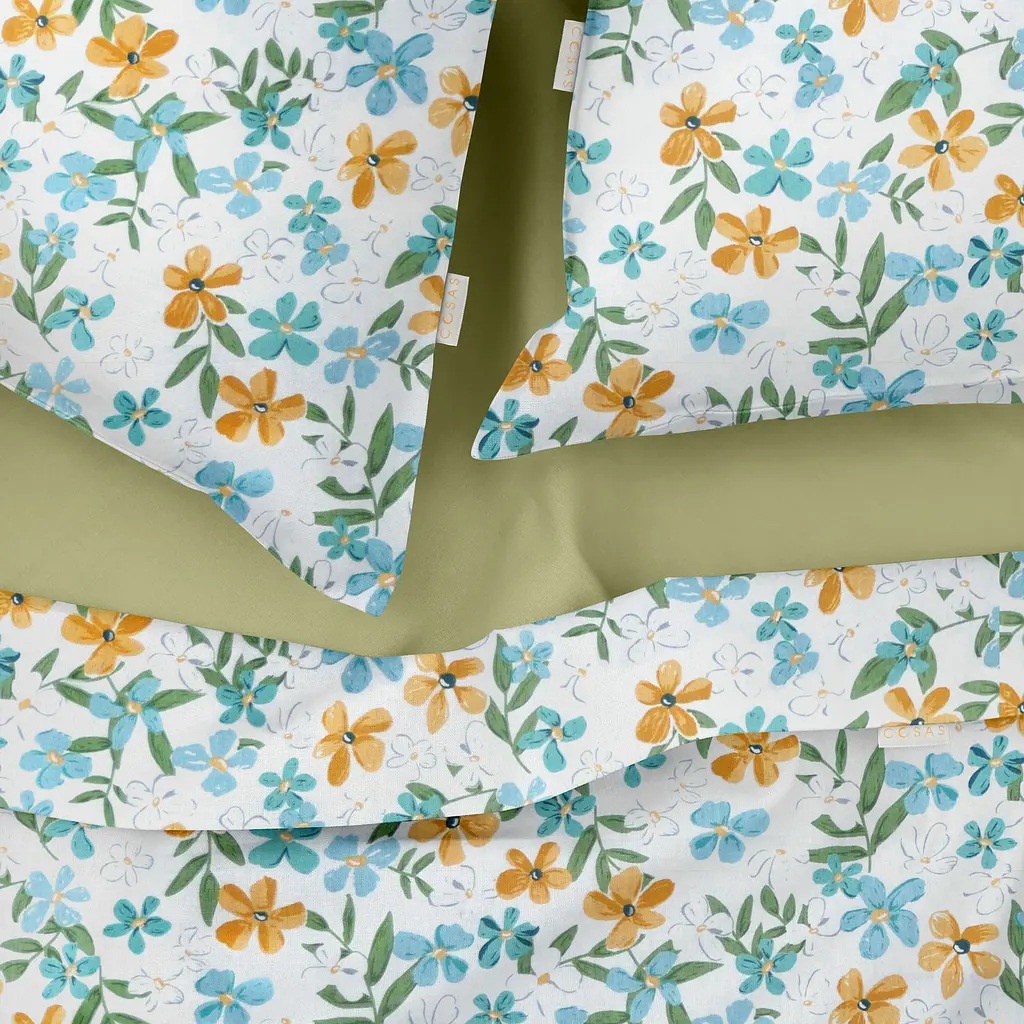 Підковдра полуторна 160х220 MINT FLOWERS COSAS (4822052098493) - фото 3