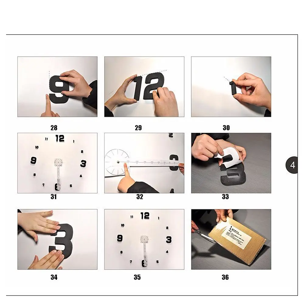 Настінний годинник DIY Clock NEW black з цифрами - фото 4