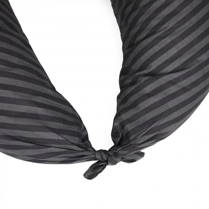 Подушка для вагітних та годування MirSon №5017 Color Line Stripe Black 30х170 см чорна (2200010969771) - фото 2