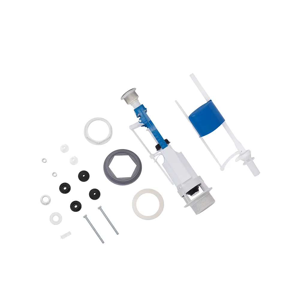 Комплект для бачка унітаза Kroner KRP - KIT6857 з одинарною кнопкою, нижнє підведення 1/2", Хром - фото 3