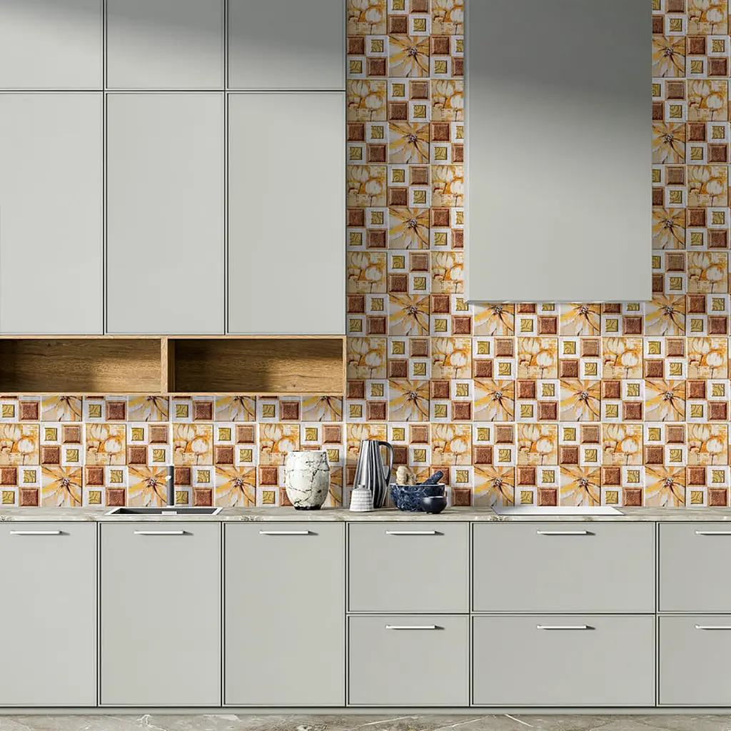 Декоративна плитка ПВХ на самоклейці Sticker Wall SW-00001138 Масляні фарби 300х300х5мм, ціна за 1 шт. - фото 5