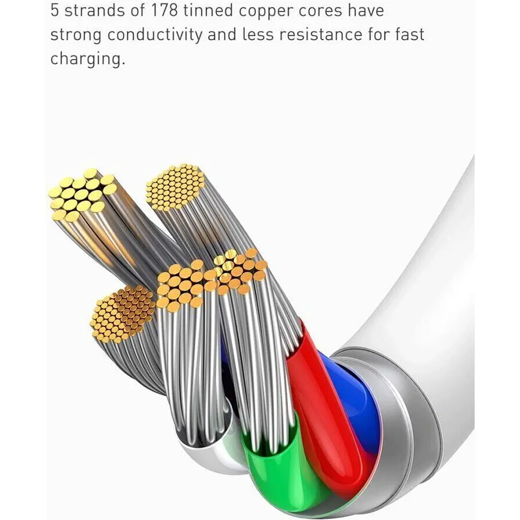 Кабель Baseus Superior Series USB-C to Lightning 20W 0.25m White (CATLYS-02) [111359] - фото 5