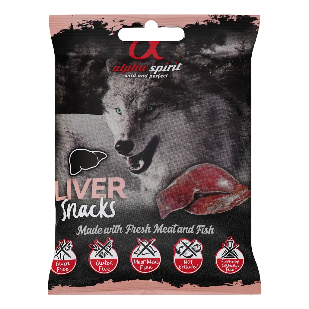 Полувлажное лакомство для собак Alpha Spirit Snacks Liver, кубики с печенью, 50 г - фото 2