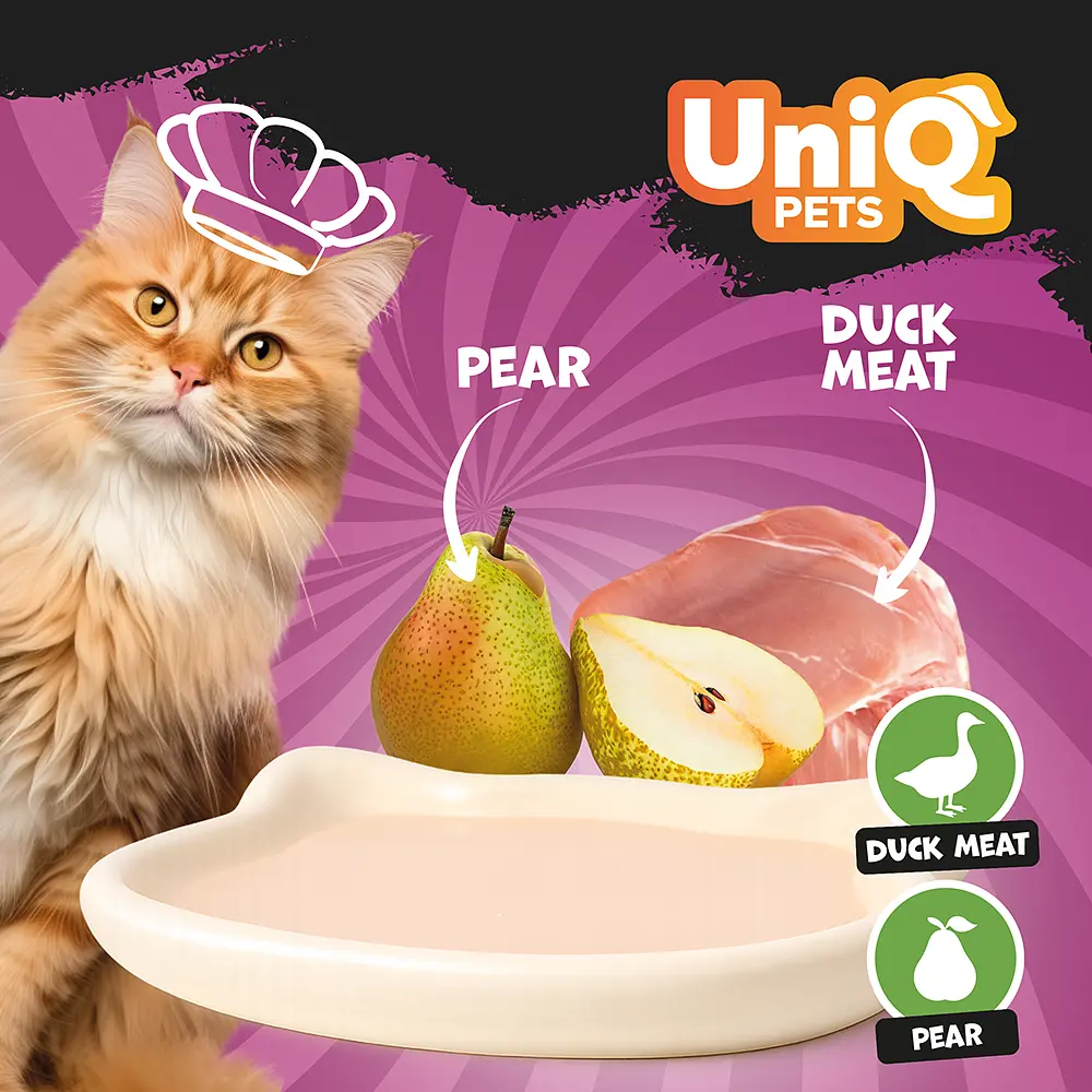 Кремовий вологий корм для кішок UNIQ PETS CAT WET FOOD DELIGHT SHAKE з качкою та грушею, 60 г - фото 7
