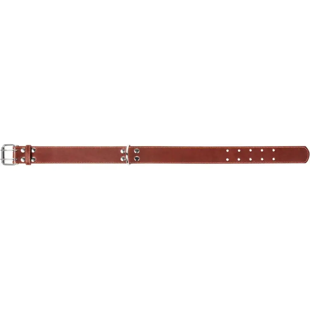 Нашийник подвійний Collar, шкіра, 56-68х4,5 см, коричневий - фото 4