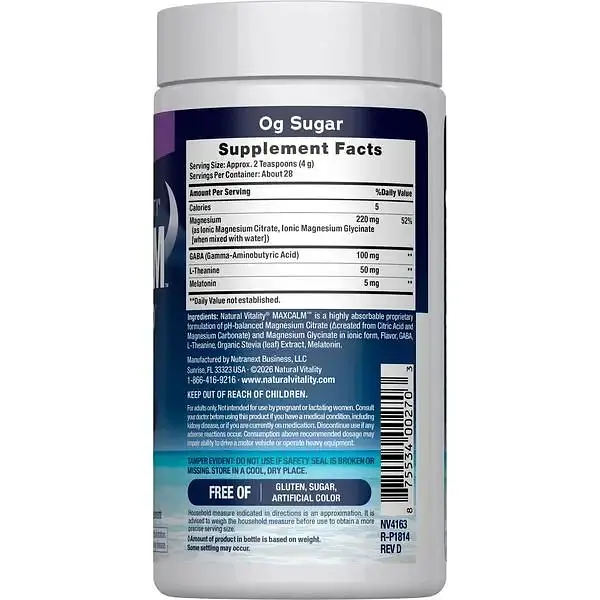Магній з мелатоніном Natural Vitality CALM Sleep Mag + Melatonin смак лісових ягід 113 г - фото 2