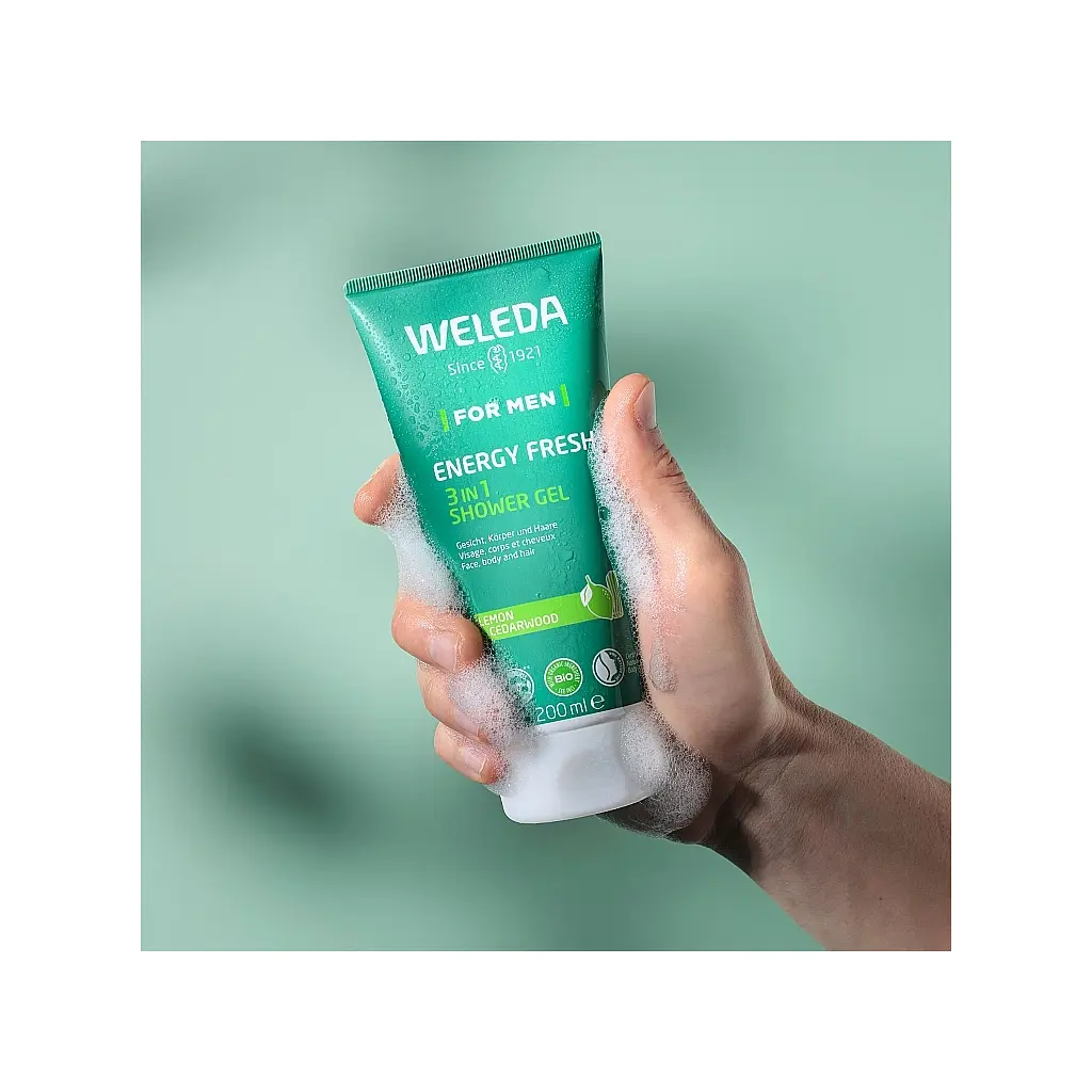 Гель для душу Weleda Energy Fresh Shower Gel 3 в 1 200 мл (7611916558283) - фото 4