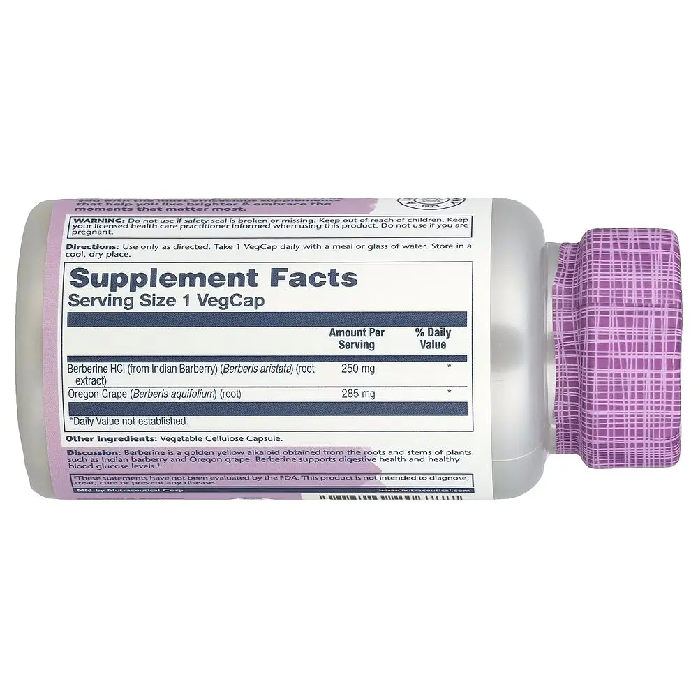 Берберин і корінь орегонського винограду Solaray Berberine with Oregon Grape, 60 вегакапсул для підтримки організму - фото 2