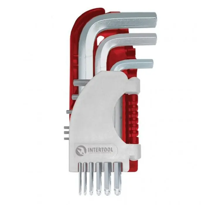 Набор шестигранных ключей Intertool HT-1813, 9 шт, Г-образные, с шарообразным наконечником, 1.5-10 мм, сталь - фото 1