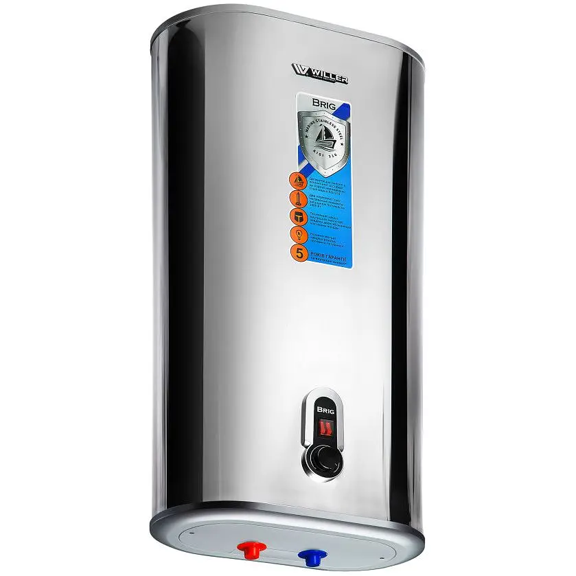 Водонагреватель Willer IV50DR Brig Mirror вертикальный корпус из нержавеющей стали - фото 2