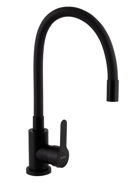 Змішувач для кухні Brinex Pure 015F3 з гнучким виливом Black Matt BRIPUR015F3BLM