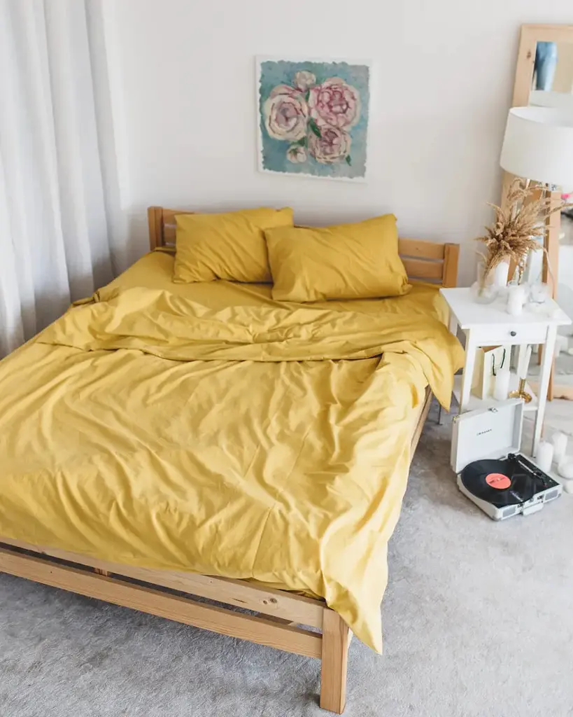 Постільна білизна сімейна Dushka Home Варена бавовна 21046 160х215х2 см жовта - фото 5