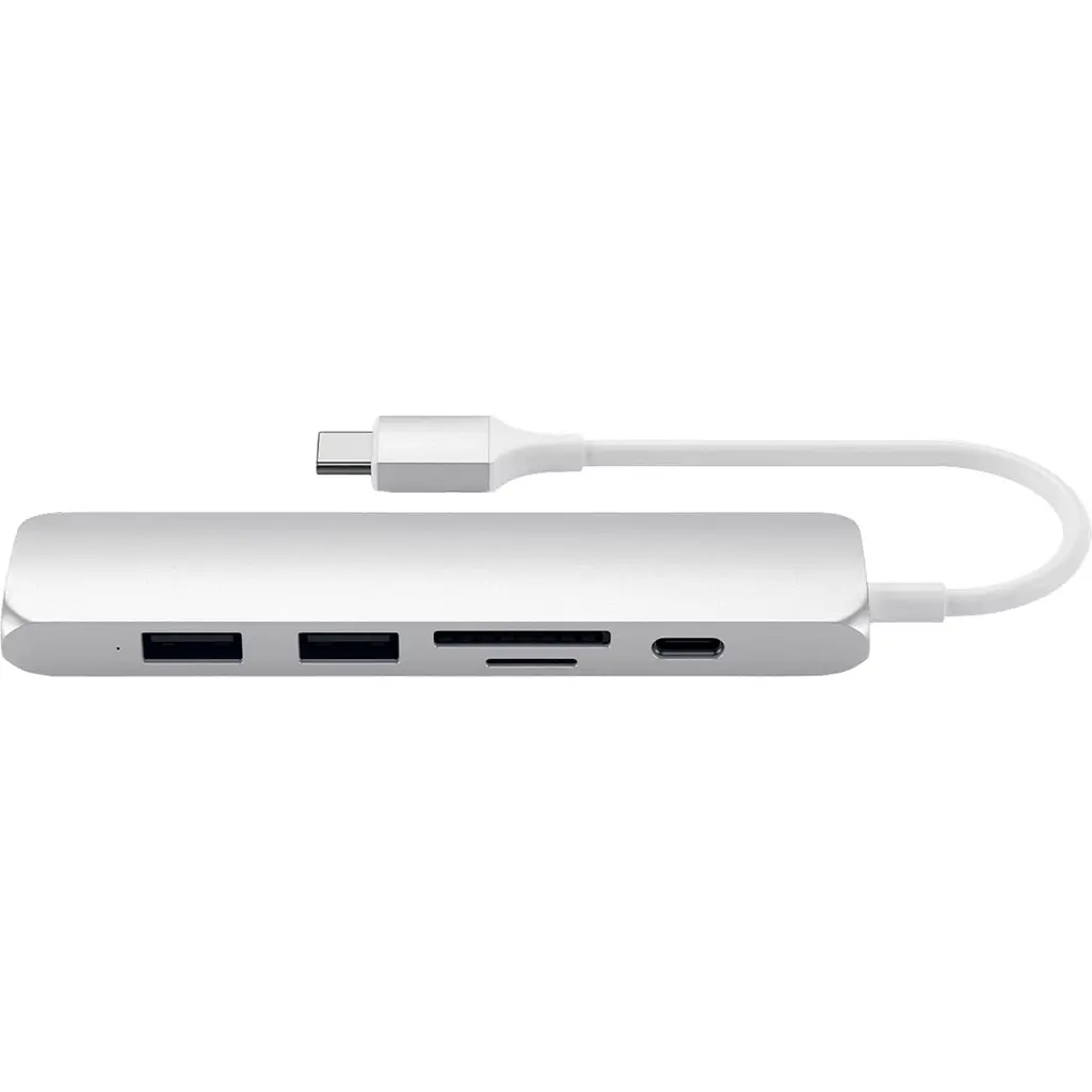 Адаптер Satechi Type-C Slim Multi-Port 4K V2 Silver (ST-SCMA2S) - фото 4