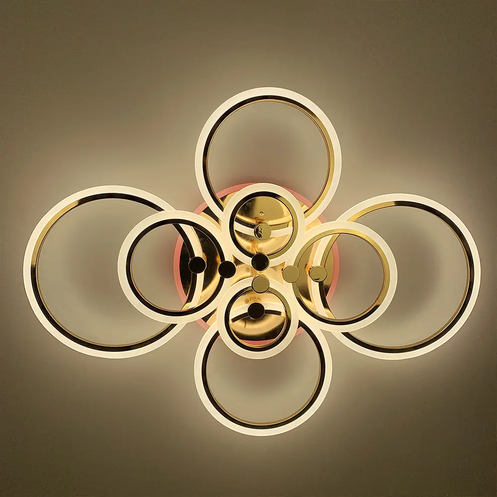 Светодиодная люстра Senta на 8 колец в золотом корпусе Line.F A 2374/8 RGB GD - фото 5