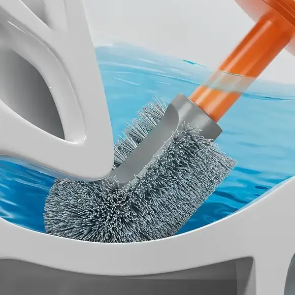 Туалетний йоржик Toilet brush з вигнутою щіткою для важкодоступних місць · Щітка чистяча для унітазу - фото 2
