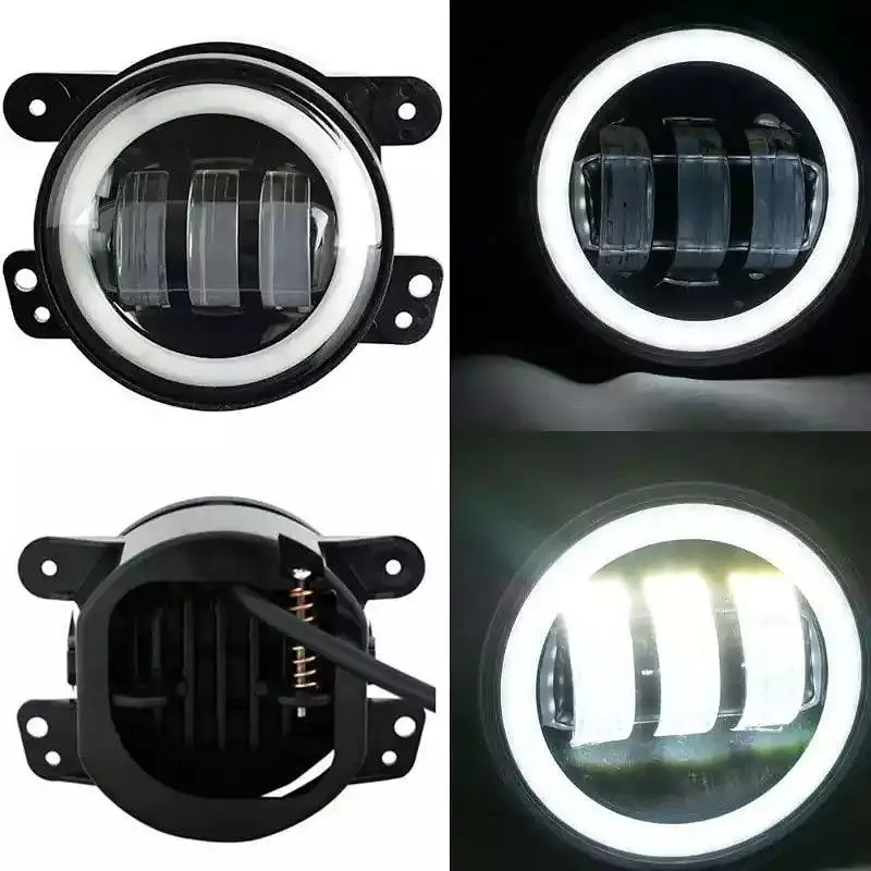 Протитуманні LED Фари круглі / Лінза з ДХО та поворотом / D87мм / 10-30V / 15W / 7000K / 2 шт. - фото 4