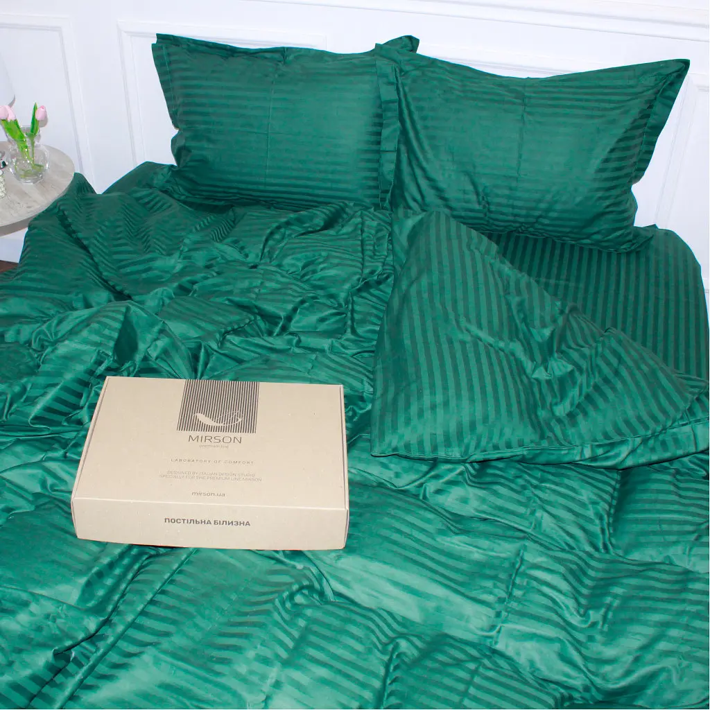 Постільна білизна MirSon Satin 30-0017Green 160х220 Сімейний (2200005254127) - фото 5